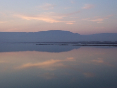 A moment of reflection on the Dead Sea