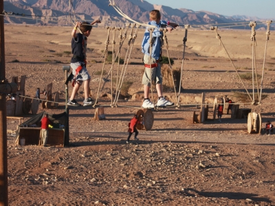 At this height, they can't reach us. Eilat Rope & Paintball Park