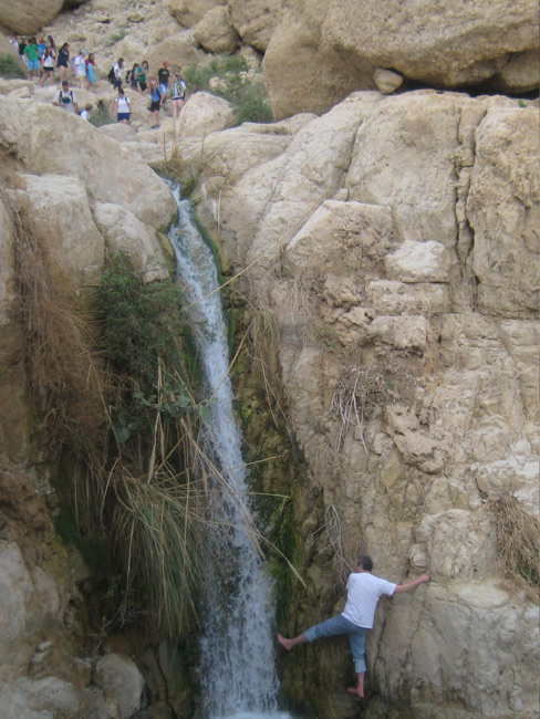 Getting your toe wet at Ein Gedi Nature Reserve