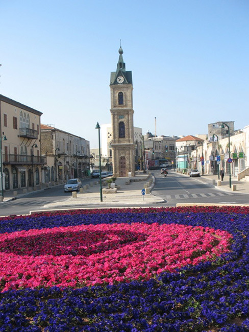 Colorful traffic circle greets you in Old Jaffa